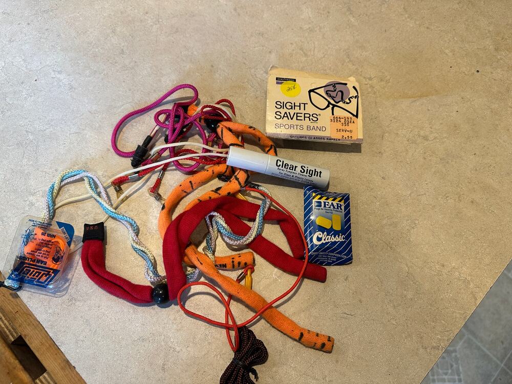 Lot Safety Earplugs Eyeglass Cleaner Sports Band Cords Lanyards Mixed Items